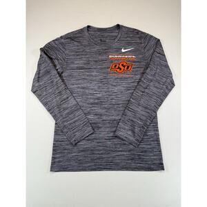Nike Dri-Fit OSU Cowboys Long Sleeve Shirt Gray Heather Performance Men’s S